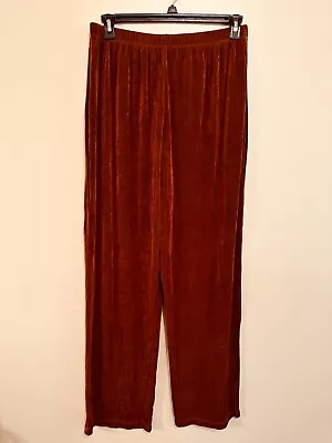 Vikki Vi Classic Women's Full Length Pants 1X Rust Copper Pull On Elastic Waist • $39.99