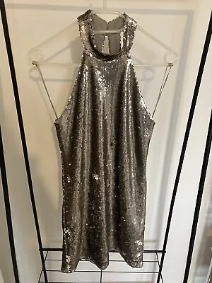 New Miss Selfridge Sequin Dress Size 10 Halter Neck RRP£55 • $11.19