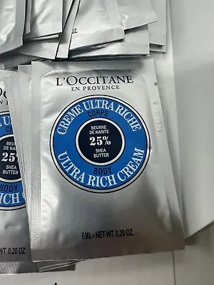 L'Occitane 25% Shea Butter Ultra-Rich Body Cream .20 Oz Travel Size 43 Packets • $42.74