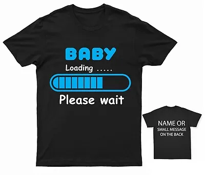 Baby Loading Please Wait T-shirt Pregnancy Announcement Expecting Baby Bump • £13.95