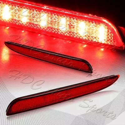 For 2010-2013 Mazda 3 Red Lens Red LED Rear Bumper Reflector Brake Light Lamps • $21.49