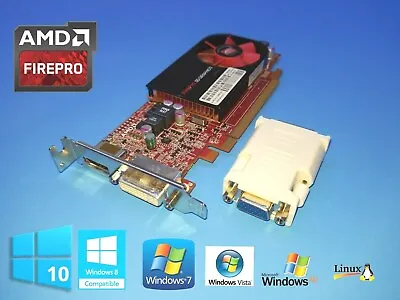HP Compaq Dc7600 Dc7700 Dc7800 Dc7900 SFF FirePro Video Card +DVI To VGA Adapter • $24.88