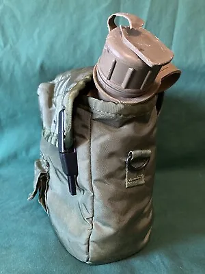 Vtg 1986 US Military 2qt Hydration Canteen Canvas Cover Collapsible Camp Hike • $13.95