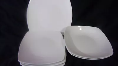 HD Designs WHITE Stoneware [LOT OF 6] (Dinner SALAD PLATESCOUPE BOWLS) • $39.95