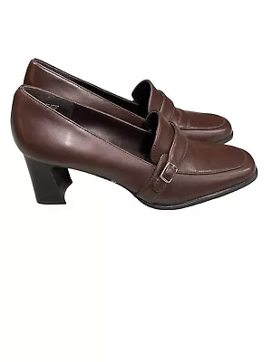 New Mootsies Tootsies Squared Toe Brown Loafer Pumps - Women Size 7.5 • $20