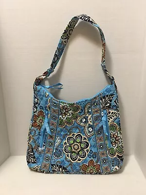 Vera Bradley Lisa B Bali Blue Shoulder Bag Hobo Style  EUC • $20