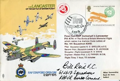 WW2 RAF Hero William Reid VC Signed Lancaster Bomber Cover - UACC DEALER • £35