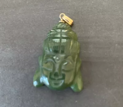 Vintage Jade Carved Buddha Pendant • $19.99