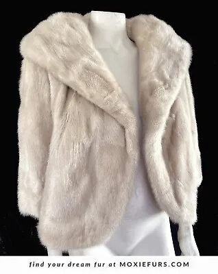 Beige MINK Fur Bolero Jacket Blonde Real Vintage Coat Tourmaline Winter Wedding • $422.75