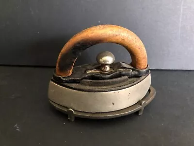 Vintage Miniature Sadiron Removable & Lockable Wooden Handle With Trivet • $27.99