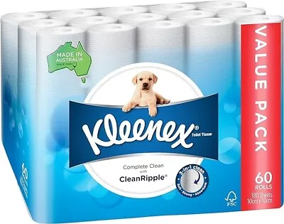 Kleenex Complete Clean Toilet Paper 60 Count (1x60 Rolls) Packaging May Vary/AU • $40.99