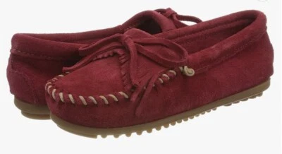 $39 • Buy NEW - Minnetonka Women's Kilty Hardsole Moccasins 10M Red -New In Box!