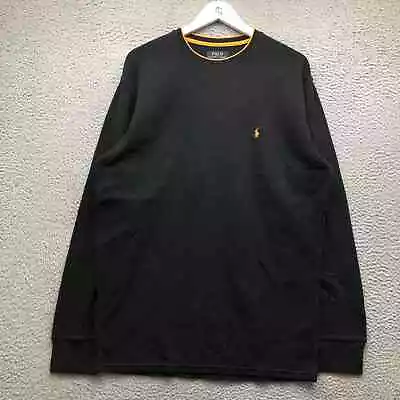 Polo Ralph Lauren Thermal Shirt Men's 2XL Long Sleeve Embroidered Logo Black • $24.99