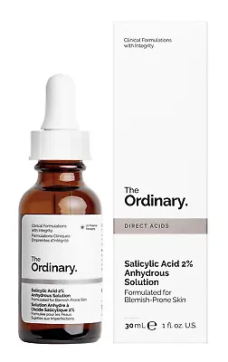 The Ordinary SALICYLIC ACID 2% Anhydrous Solution Blemishes/Spots Face Peel 30ml • £7.99