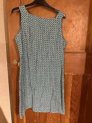 £4.99 • Buy Charlotte Halton Size 14  Blue Patterned Sleeveless Dress