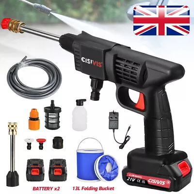 £45.99 • Buy 2 Battery Portable Cordless Car High Pressure Washer Jet Water Wash Cleaner Gun