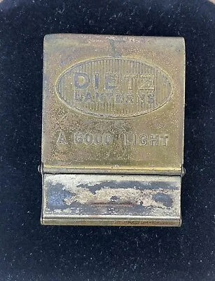 Vintage Dietz Lanterns Advertising Matchbook Holder Match Safe Brass Old Retro • $99.99