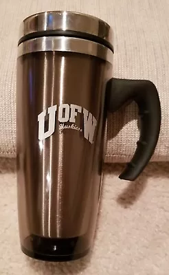 U Of W Huskies Stainless Steel-Lined Plastic Insulated Travel Mug 16 Oz Used • $8.99