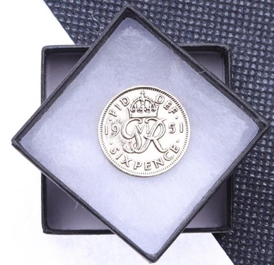 Boxed Lucky Sixpence 6d Polished Coin - Choice Of Year - Birthday Gift • £3.99