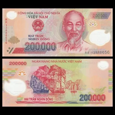 Vietnam 200000 Dong 2020 P-123 Polymer UNC • $15.99