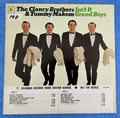 Vintage 1966 LP Record Album ISN'T IT GRAND BOYS Clancy Brothers & Tommy Makem • $5