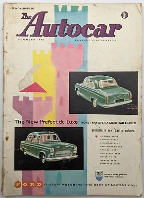 Original 'Autocar' Magazine: 29-11-1957: Ford Prefect De Luxe Standard Riley • $9.95