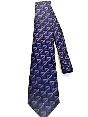 Van Heusen Necktie Abstract Shades Of Purple Maroon Blue Silk Stain Resistant • $8.19