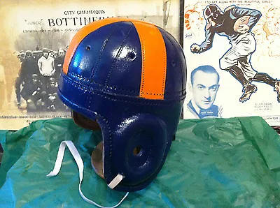 1930s -1940 Clemson Style Leather Football Helmet Legendary Pre War Museum Adult • $149