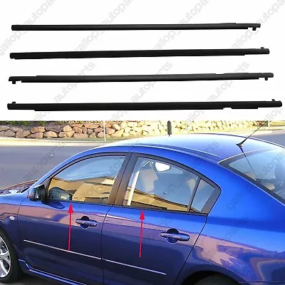 4PCS Window Belt Rubber Seal Mould Trim Moulding Trim For Mazda 3 Sedan Only • $121.01