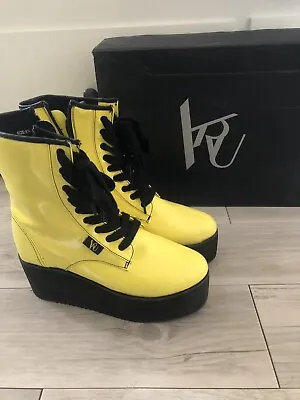 YRU Bloq Yellow Platform Boots Size US8.5 • $45.50