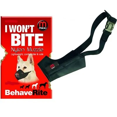 £14.89 • Buy Mikki Training Dog Muzzle Soft Nylon Safe Bite Protecting Safety All Sizes 0-10