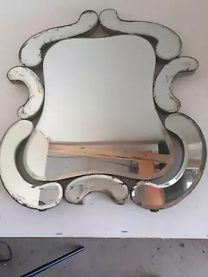 Rare 1950s Art Deco Murano Beveled Glass Mirror Free Standing 20 T • $199