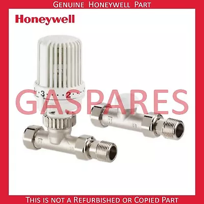 Honeywell VTL15 Straight TRV + Lockshield  15mm Part No VTL15-15S/B New GENUINE • £15