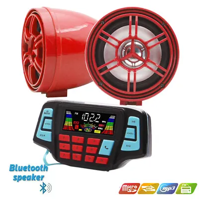 12V Motorcycle Waterproof Audio FM Radio Stereo Speaker For IPhone/iPod/MP3 • $35.99