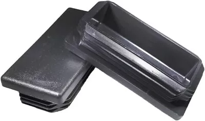 Prescott Plastics 1 1/2 X 3 Inch Rectangle Black Plastic Plug End Cap • $12.95