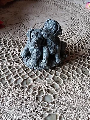 Two Dogs Lab Puppies Mt. St. Helens Sculptures Volcanic Ash Figurine 4  • $10