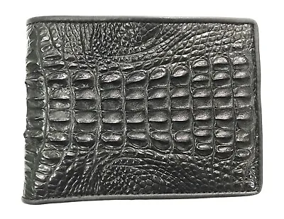 Black Real Crocodile Alligator Leather Skin Bifold Wallet Men's  • $43.61