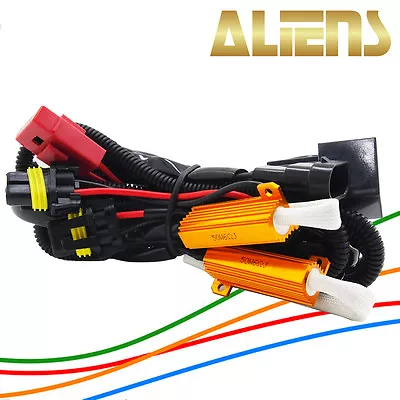 HID Conversion Kit Relay Harness H1 H7 H8 H9 H11 9005 9006 W/ Resistors 50W 6OHM • $9.89