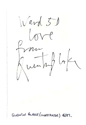 Quentin Blake Cartoonist  Signed Album Page Autographed See Description • £20
