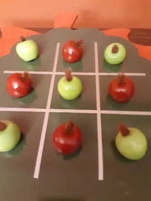 Vintage One Of A Kind~ Wooden Apple Tree~ Tic Tac Toe Game • $20