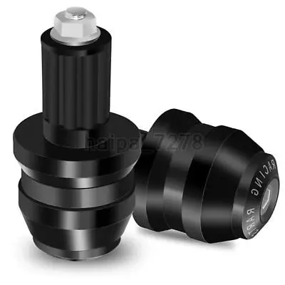 Motorcycle Handlebar 7/8  22mm Bar End Cap Plug Grips Slider CNC Aluminum Black • $11.98