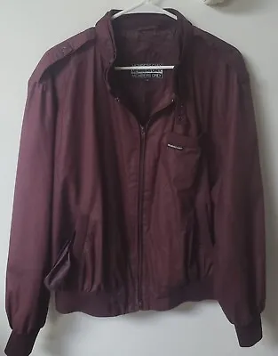 Vintage Members Only Mens Classic 1990's Lined Jacket Size 46 Maroon Burgundy • $42.99