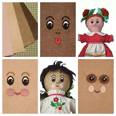 Embroidered Faces For Rag Dolls - All Skin Tones/ Ethnicities  - 4 Options • £6.99