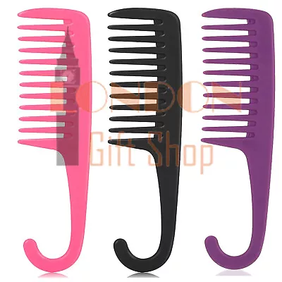 Large Salon Hairdressing Shower Comb Wide Tooth Detangler Wet Hair Brush Comb • £2.79