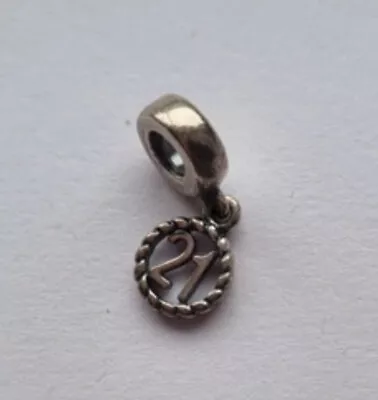 PANDORA Sterling Silver 21st Birthday Dangle Charm 790496 S925ALE • £20