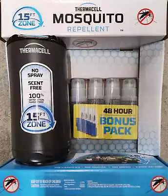 Thermacell Patio Shield Mosquito 48HR Repeller Bonus Pack Black • $24.99