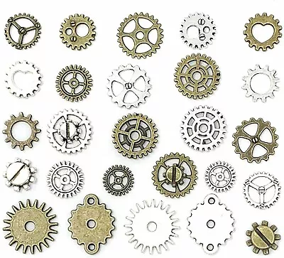 10 Clock Gears Cogs Parts Silver Bronze Metal Steampunk Supplies Assorted Lot • $4.88