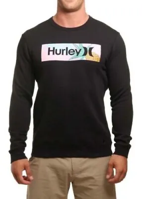 Hurley Men's Surf Check Paradise Pullover Sweatshirt Black AJ2229-010 Multi Size • $23.65