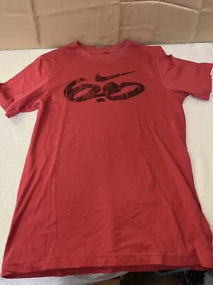 Red Nike Men’s Tee T-shirt Sz Medium Athletic Tops Red Black Vintage Style Look • $7.99