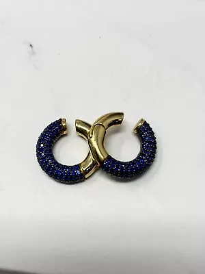 Melinda Maria Lia Ear Cuffs With Sapphire Blue Rhinestones  • $39